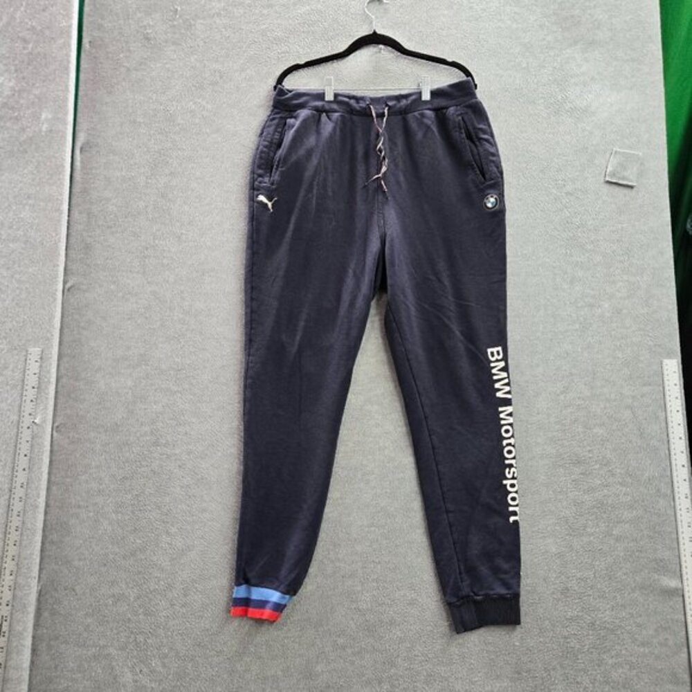 Puma Men Activewear Pants L Blue BMW Logo Embroidery Jogger READ‎